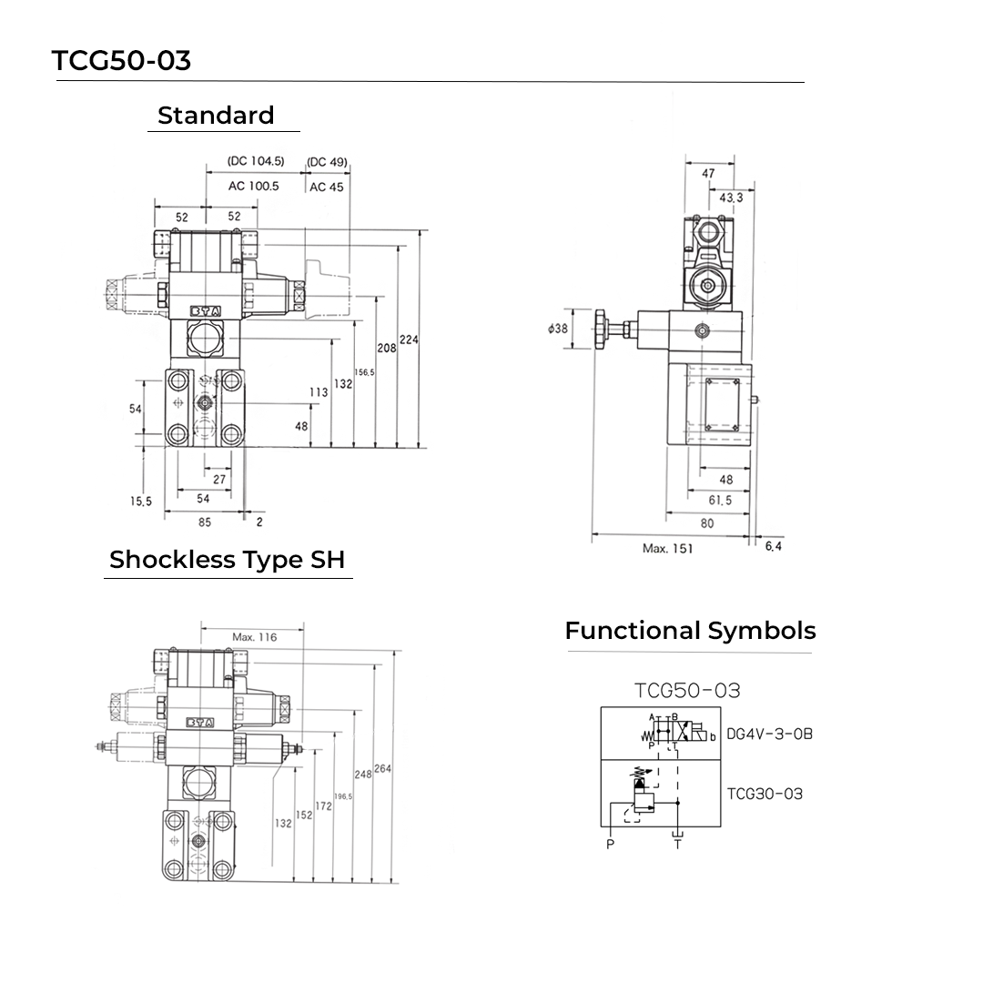 TCG50-03-C-P7-V-17 | Solenoid Controlled Multi Pressure Relief Valve